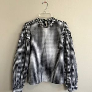 Topshop checkered blouse